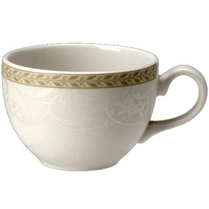 картинка Чашка чайная «Антуанетт»; фарфор; 340мл; D=10, H=7, L=13см; белый, олив. (03140481) Steelite от интернет-магазина Posuda-bar