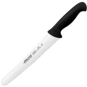картинка Нож д/хлеба «2900»; сталь нерж., полипроп.; L=39/25, B=4см; черный, металлич. (04070597) Arcos от интернет-магазина Posuda-bar