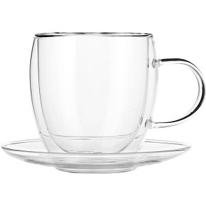 картинка Пара чайная «Проотель»; термост.стекло; 250мл; D=13см (03141161) Prohotel от интернет-магазина Posuda-bar