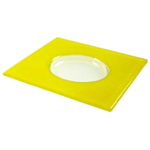 картинка Тарелка «Хэло»; стекло; L=24, B=24см; желт. (03011430) Bdk от интернет-магазина Posuda-bar