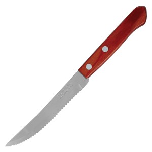 картинка Нож д/стейка с дерев. ручкой[3шт]; сталь нерж.; L=228/115, B=7мм; металлич. (03110283) Tramontina от интернет-магазина Posuda-bar