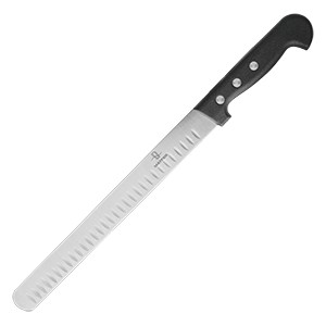 картинка Нож д/тонкой нарезки; сталь, пластик; L=405/270, B=28мм; черный, металлич. (04071886) Matfer от интернет-магазина Posuda-bar