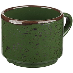 картинка Чашка чайная; фарфор; 200мл; зелен., коричнев. (03141375) Борисовская Керамика от интернет-магазина Posuda-bar