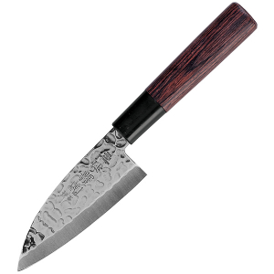 картинка Нож кухонный «Нара» односторонняя заточк; сталь нерж., дерево; L=10, 5см; металлич. (04072806) Sekiryu от интернет-магазина Posuda-bar
