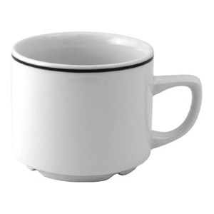 картинка Чашка чайная «Блэк Лайн»; фарфор; 225мл; D=8, H=6, L=11см; белый, черный (03140435) Steelite от интернет-магазина Posuda-bar