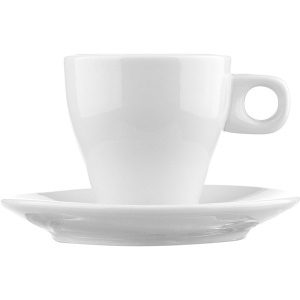 картинка Пара кофейная «Паола»; фарфор; 90мл; белый (03130812) Добрушский фарфоровый завод от интернет-магазина Posuda-bar