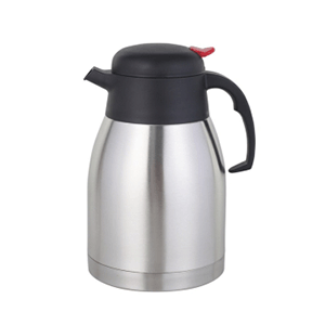 картинка Термос д/кофе и чая красная кнопка; сталь, пластик; 1, 5л; H=22, L=16, 8, B=13, 6см; серебрян., черный (03150617) Paderno от интернет-магазина Posuda-bar