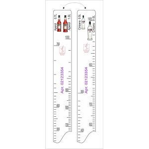 картинка Линейка «Апероль 0. 7, 1л, Чинзано 0. 5, 1л»; L=28, B=2см; белый (02123354) STEK от интернет-магазина Posuda-bar