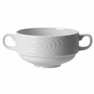 картинка Бульонная чашка с ручками «Оптик»; фарфор; 290мл; D=10, H=5см; белый (03120422) Steelite от интернет-магазина Posuda-bar