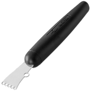 картинка Нож д/цедры; пластик, сталь нерж.; H=1, L=15/4, B=6см; черный, металлич. (09100228) Matfer от интернет-магазина Posuda-bar