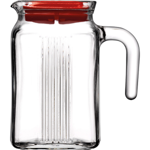 картинка Кувшин с крышкой «Фриго»; стекло; 0, 6л; H=14, L=12, 5см; прозр., красный (03090314) Pasabahce от интернет-магазина Posuda-bar