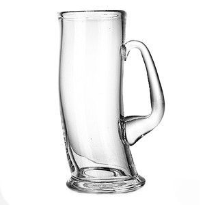 картинка Кружка пивная «Пьяная»; стекло; 0, 5л; D=90, H=198мм; прозр. (01100658) Neman от интернет-магазина Posuda-bar