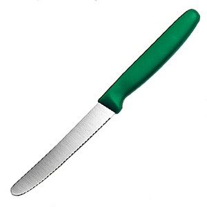 картинка Нож кухонный; сталь нерж., пластик; L=110, B=45мм; зелен., металлич. (04071834) Matfer от интернет-магазина Posuda-bar