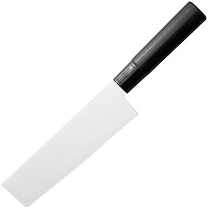 картинка Нож кухонный «Накири»; сталь нерж., дерево; H=295, L=165, B=45мм; металлич., черный (04072461) Kasumi от интернет-магазина Posuda-bar