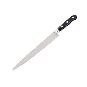 картинка Нож д/тонкой нарезки; сталь нерж., пластик; L=25см; черный, металлич. (04071908) Matfer от интернет-магазина Posuda-bar