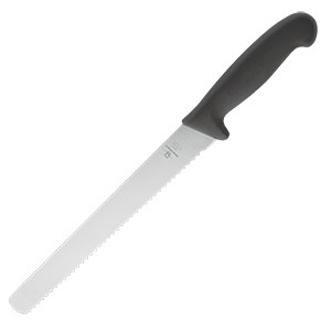 картинка Нож д/хлеба; сталь нерж., пластик; L=488/335, B=33мм; черный, металлич. (04070275) Matfer от интернет-магазина Posuda-bar