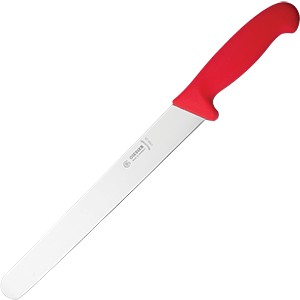 картинка Нож д/тонкой нарезки; сталь нерж., пластик; L=38/24, B=3см; красный, металлич. (04070279) Matfer от интернет-магазина Posuda-bar