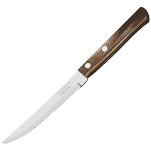 картинка Нож д/стейка с дерев. ручкой[3шт]; сталь нерж.; L=210/110, B=15мм; коричнев. (03112730) Tramontina от интернет-магазина Posuda-bar
