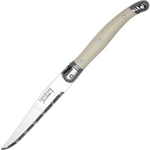 картинка Нож д/стейка; сталь нерж., пластик; L=110/225, B=15мм; белый (03112713) Jean Dubost от интернет-магазина Posuda-bar