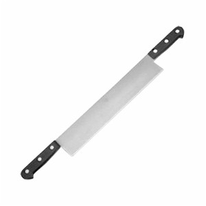 картинка Нож д/нарезки сыра 2ручки; сталь нерж., пластик; L=630/399, B=55мм; черный, металлич. (04071014) Matfer от интернет-магазина Posuda-bar