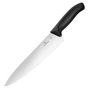картинка Нож поварской; сталь нерж., полипроп.; L=386/255, B=53мм; черный, металлич. (04070246) Victorinox от интернет-магазина Posuda-bar
