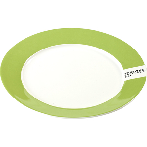 картинка Тарелка «Пантон»; фарфор; D=200, H=15мм; белый, зелен. (03010784) Serax от интернет-магазина Posuda-bar
