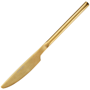 картинка Нож столовый «Саппоро бэйсик»; сталь нерж.; L=22см; золотой, матовый (03112878) Kunstwerk от интернет-магазина Posuda-bar