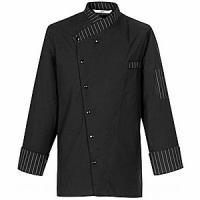 картинка Куртка поварская р. XL на кнопках; полиэстер, хлопок; черный, белый (04143448) Greiff от интернет-магазина Posuda-bar