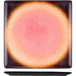 картинка Тарелка квадр. «Агат»; фарфор; L=26, B=26см; красный (03013265) Kunstwerk от интернет-магазина Posuda-bar
