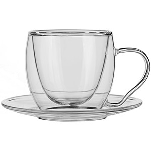 картинка Чашка кофейная двойные стенки «Проотель»; термост.стекло; 100мл (03130642) Prohotel от интернет-магазина Posuda-bar