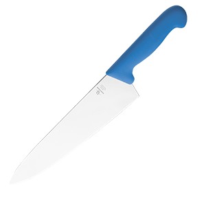 картинка Нож поварской «Шефс»; сталь нерж., пластик; L=43/30, B=6см; металлич., синий (04071839) Matfer от интернет-магазина Posuda-bar