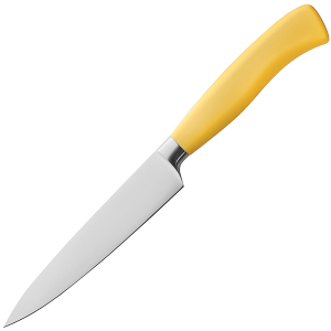 картинка Нож кухонный универсальный «Платинум»; сталь нерж., пластик; L=29/16, B=3см; желт., металлич. (04071299) Felix от интернет-магазина Posuda-bar