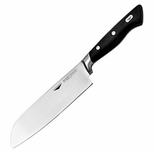 картинка Нож японский шеф; сталь нерж., пластик; L=33/19, B=5см; черный, металлич. (04070319) Paderno от интернет-магазина Posuda-bar