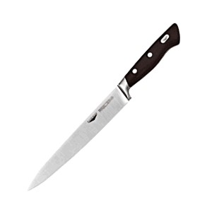 картинка Нож д/нарезки мяса; сталь нерж., пластик; L=290/135, B=20мм; черный, металлич. (04070221) Paderno от интернет-магазина Posuda-bar