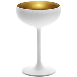 картинка Шампан. -блюдце «Олимпик»; хр.стекло; 230мл; D=95, H=147мм; белый, золотой (01060590) Stoelzle от интернет-магазина Posuda-bar