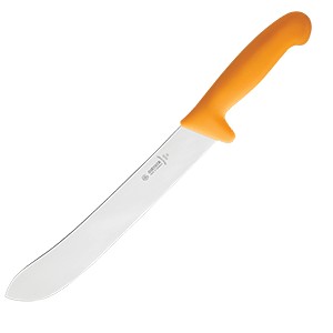 картинка Нож д/нарезки мяса; сталь нерж., пластик; L=425/295, B=35мм; желт., металлич. (04071871) Matfer от интернет-магазина Posuda-bar