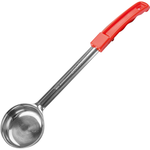 картинка Половник красная ручка «Проотель»; сталь, пластик; 60мл; H=7, L=37см; металлич., красный (04040711) Prohotel от интернет-магазина Posuda-bar