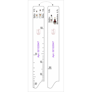 картинка Линейка «Малибу 0. 7. 0. 75, 1л Бенедиктин»; пластик; L=28, B=2см; белый (02122547) STEK от интернет-магазина Posuda-bar