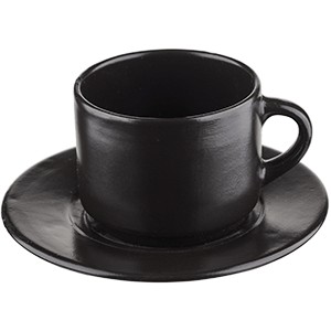 картинка Пара чайная «Карбон»; фарфор; 200мл; черный (03141245) Борисовская Керамика от интернет-магазина Posuda-bar