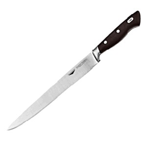 картинка Нож д/нарезки мяса; сталь нерж., пластик; L=455/310, B=30мм; черный, металлич. (04070222) Paderno от интернет-магазина Posuda-bar