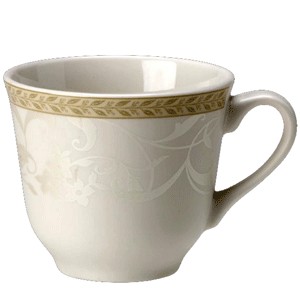 картинка Чашка чайная «Антуанетт»; фарфор; 227мл; D=9, H=6, L=12см; белый, олив. (03140629) Steelite от интернет-магазина Posuda-bar