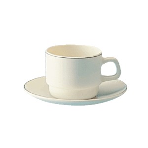 картинка Чашка чайная «Рисепшн»; стекло; 190мл; D=75, H=63, L=115мм; слон.кость, серый (03140209) Arcoroc от интернет-магазина Posuda-bar