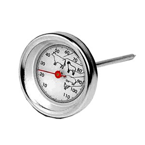 картинка Термометр д/мяса (0+120С); сталь, пластик; D=52, L=165/145мм; металлич., красный (04144110) Matfer от интернет-магазина Posuda-bar