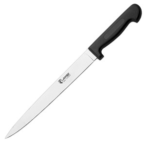картинка Нож д/тонкой нарезки; сталь нерж., полипроп.; L=25см; черный, металлич. (04070250) Matfer от интернет-магазина Posuda-bar