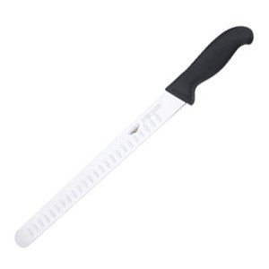 картинка Нож д/тонкой нарезки; сталь нерж., пластик; L=43/30, B=3см; черный, металлич. (04070219) Paderno от интернет-магазина Posuda-bar