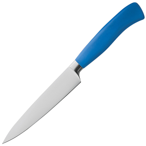 картинка Нож кухонный универсальный «Платинум»; сталь нерж., пластик; L=29/16, B=3см; синий, металлич. (04071298) Felix от интернет-магазина Posuda-bar