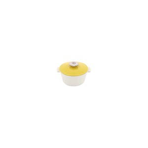картинка Кастрюля д/сервировки с крышкой «Революшн»; керамика; 0, 5л; D=136, H=92мм; белый, желт. (03023810) Revol от интернет-магазина Posuda-bar