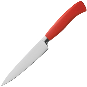 картинка Нож кухонный универсальный «Платинум»; сталь нерж., пластик; L=29/16, B=3см; красный, металлич. (04071806) Felix от интернет-магазина Posuda-bar