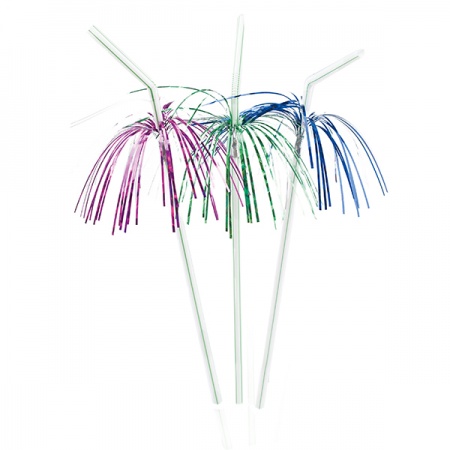 картинка Трубочки «Пальма» L=24см[50шт]; пластик; D=5, H=250, L=240, B=50мм; разноцветн. (06040403) Ims от интернет-магазина Posuda-bar