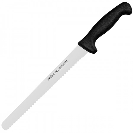 картинка Нож д/хлеба «Проотель»; сталь нерж., пластик; L=390/250, B=25мм; черный, металлич. (04070296) Prohotel от интернет-магазина Posuda-bar